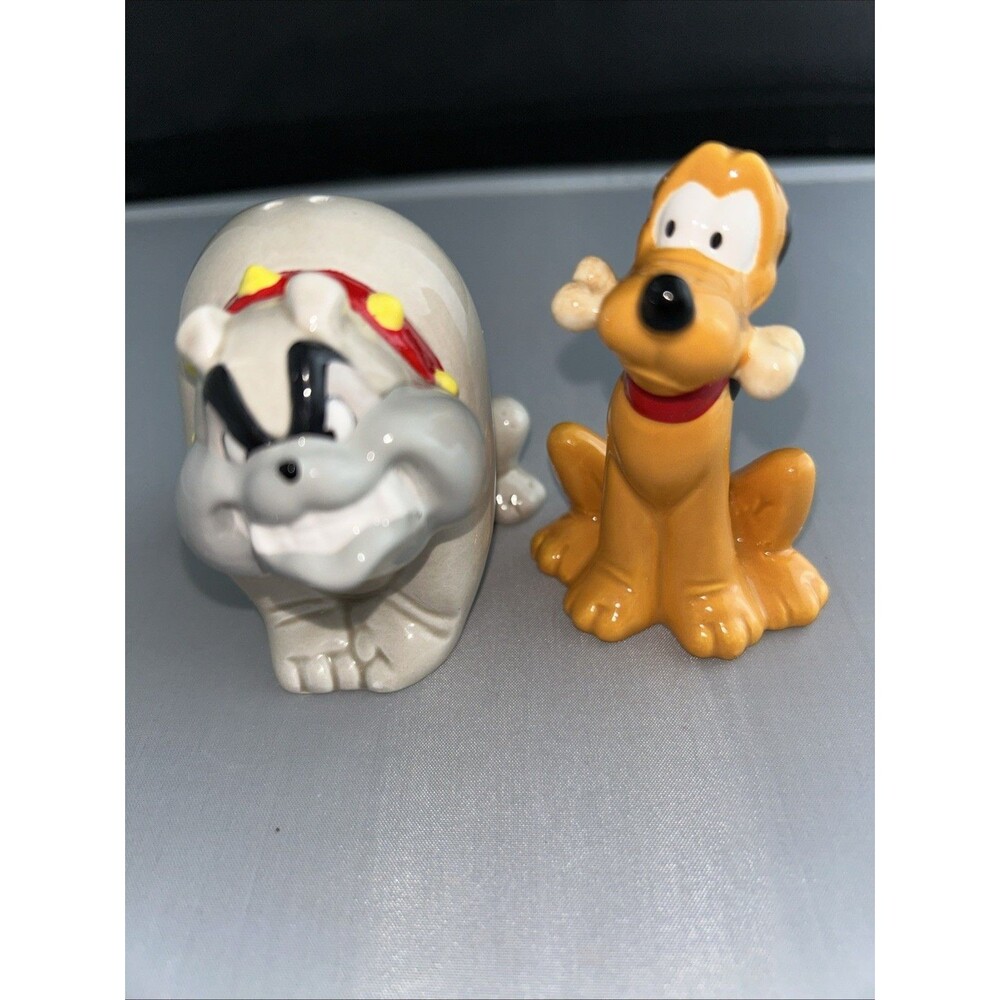 NF Disney Ceramic Pluto and Butch The Bulldog Salt And Pepper Shakers